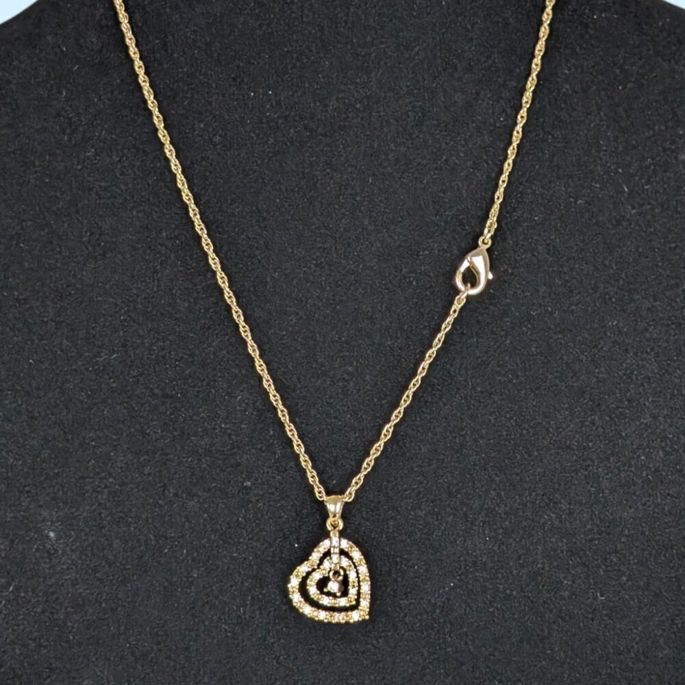(2/$20) Vintage Avon Rope Chain Heart Pendant Necklace - Picture 5 of 6